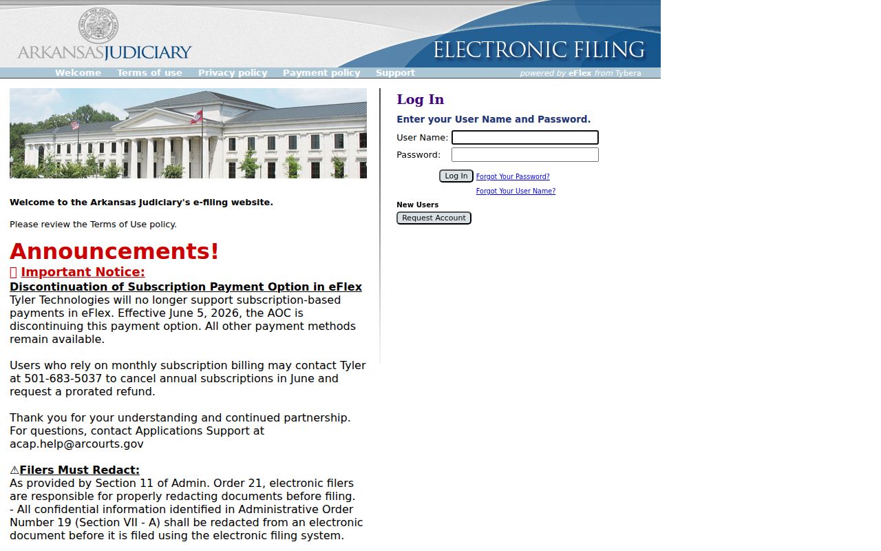 Lawrence County docket search and Arkansas eFlex filing portal