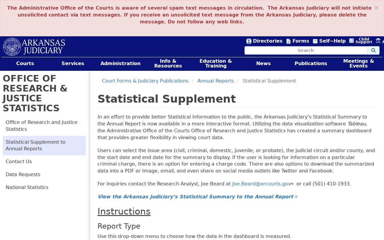 Arkansas court statistics dashboard for Lawrence County civil court dockets