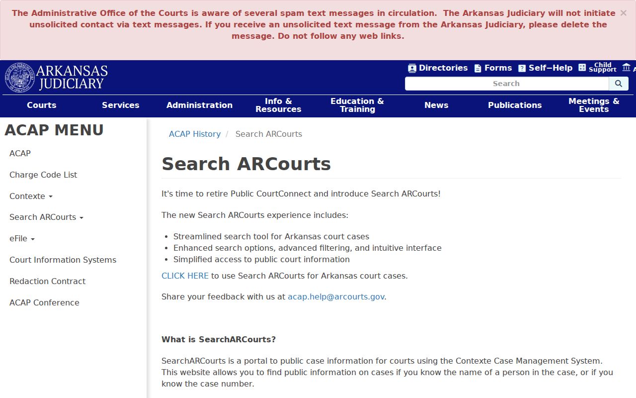 Search ARCourts information for Lawrence County criminal court dockets