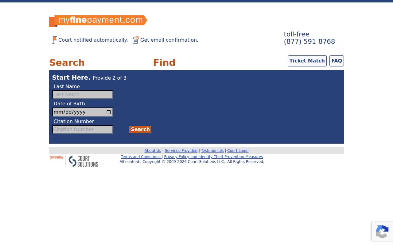 Lawrence County traffic court citation lookup and payment portal