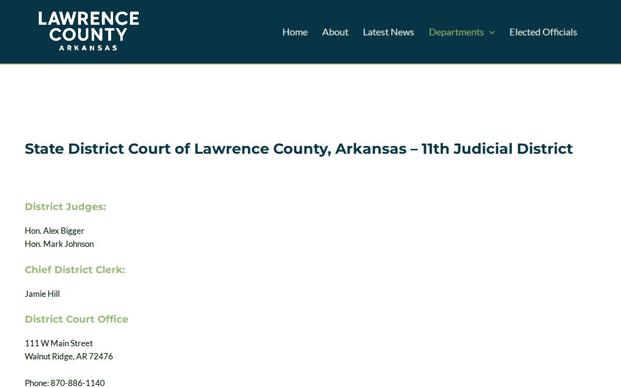 Lawrence County traffic court records and State District Court information